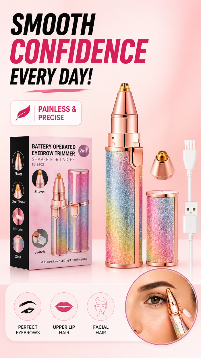 Portable 2-in-1 Eyebrow Trimmer & Facial Hair Remover