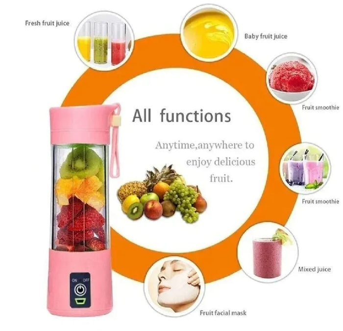 6-Blade Portable Blender Juicer Cup – USB Rechargeable Smoothie Maker-Free Shipping